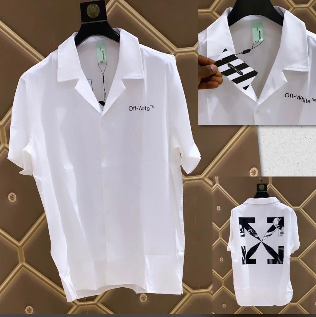 Minimalist Off-White Logo Print Shirt