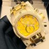 Invicta Reserve Chronograph Gold-Tone Watch (Yellow Dial)
