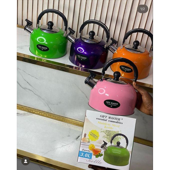 Gift Master Fashion Stainless Steel Kettle - 3.0 Litre (Assorted Colors)