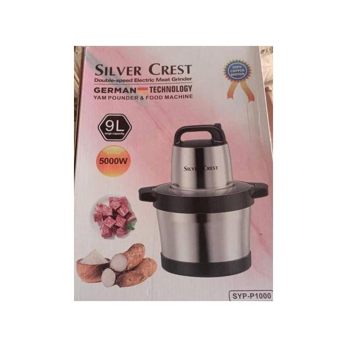 Silver Crest SYP-P1000 Double-Speed Electric Meat Grinder, Yam Pounder & Food Machine (9L, 5000W)