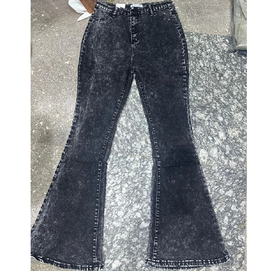 Acid Wash Black vibrant Flared Jean