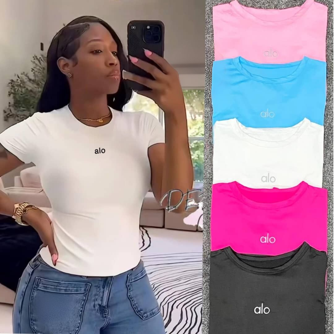 Women's ALO Branded Fitted Short Sleeve T-Shirt