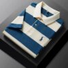 Classic Striped Polo Shirt with Embroidered Logo