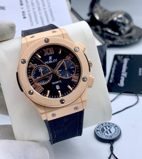 Hublot Big Bang Rose Gold & Black Chronograph Watch