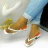 Chic Square-Toe Thong Sandals with Block Heel