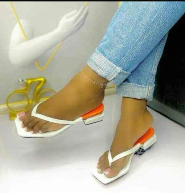 Chic Square-Toe Thong Sandals with Block Heel
