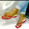 Chic Square-Toe Thong Sandals with Block Heel