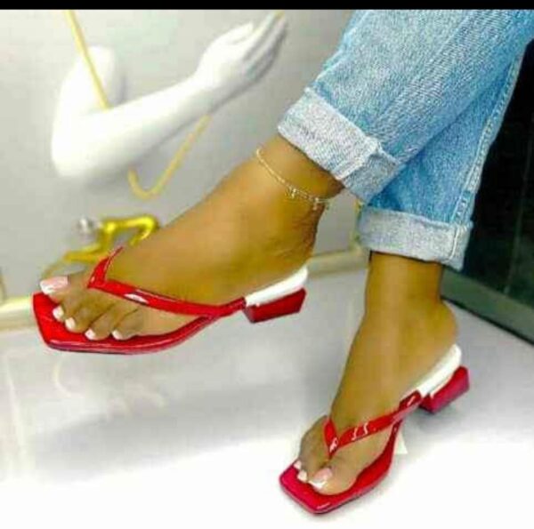 Chic Square-Toe Thong Sandals with Block Heel