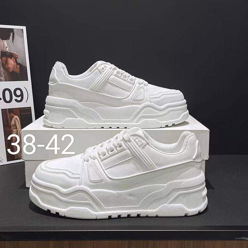 Chunky White Platform Sneakers